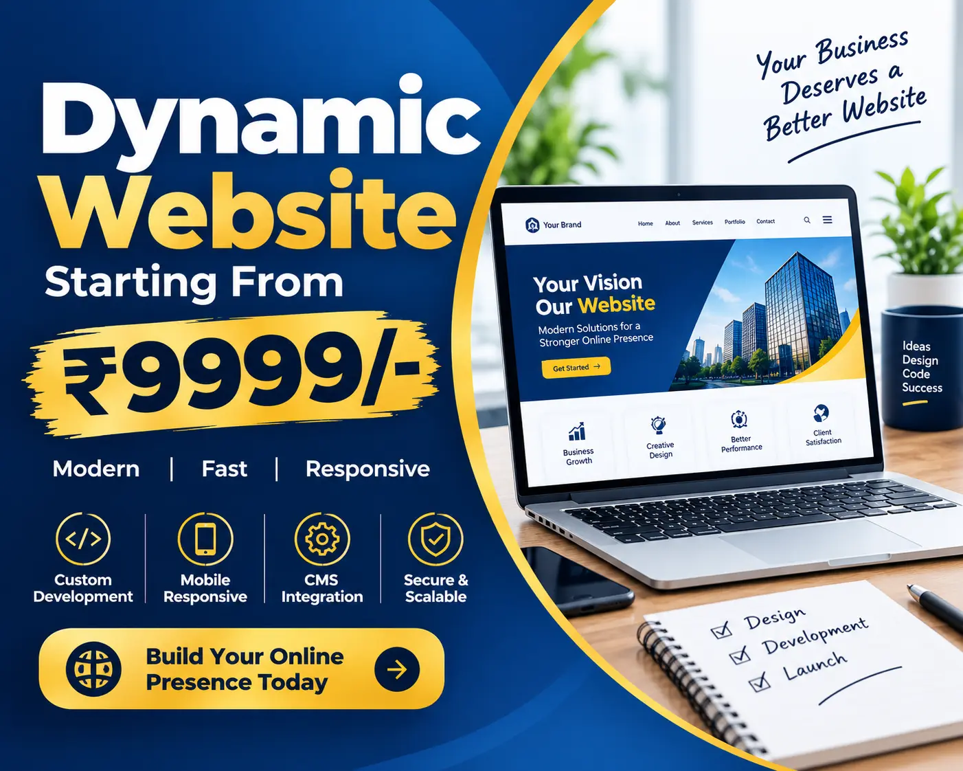 Dynamic website design and development by Business24Hub
