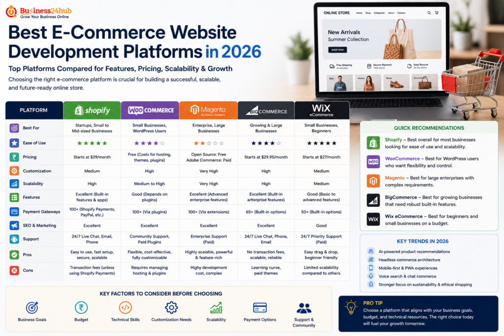Best E-Commerce Website Development Platforms 