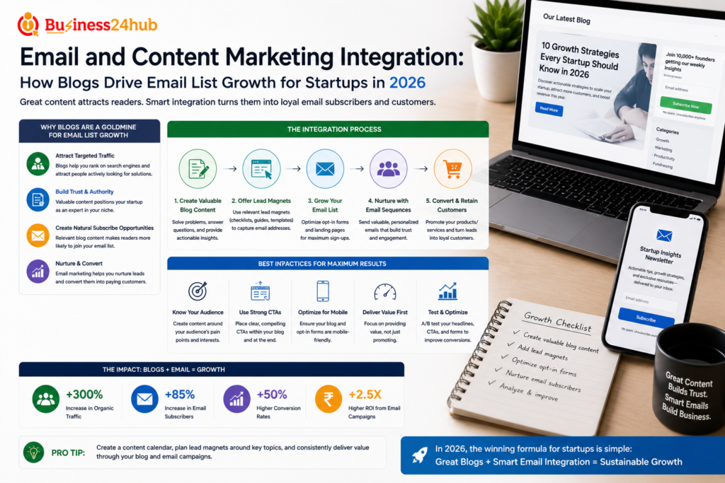 Email and Content Marketing Integration: How Blogs Drive Email List Growth for Startups 2026 2 Email and Content Marketing Integration